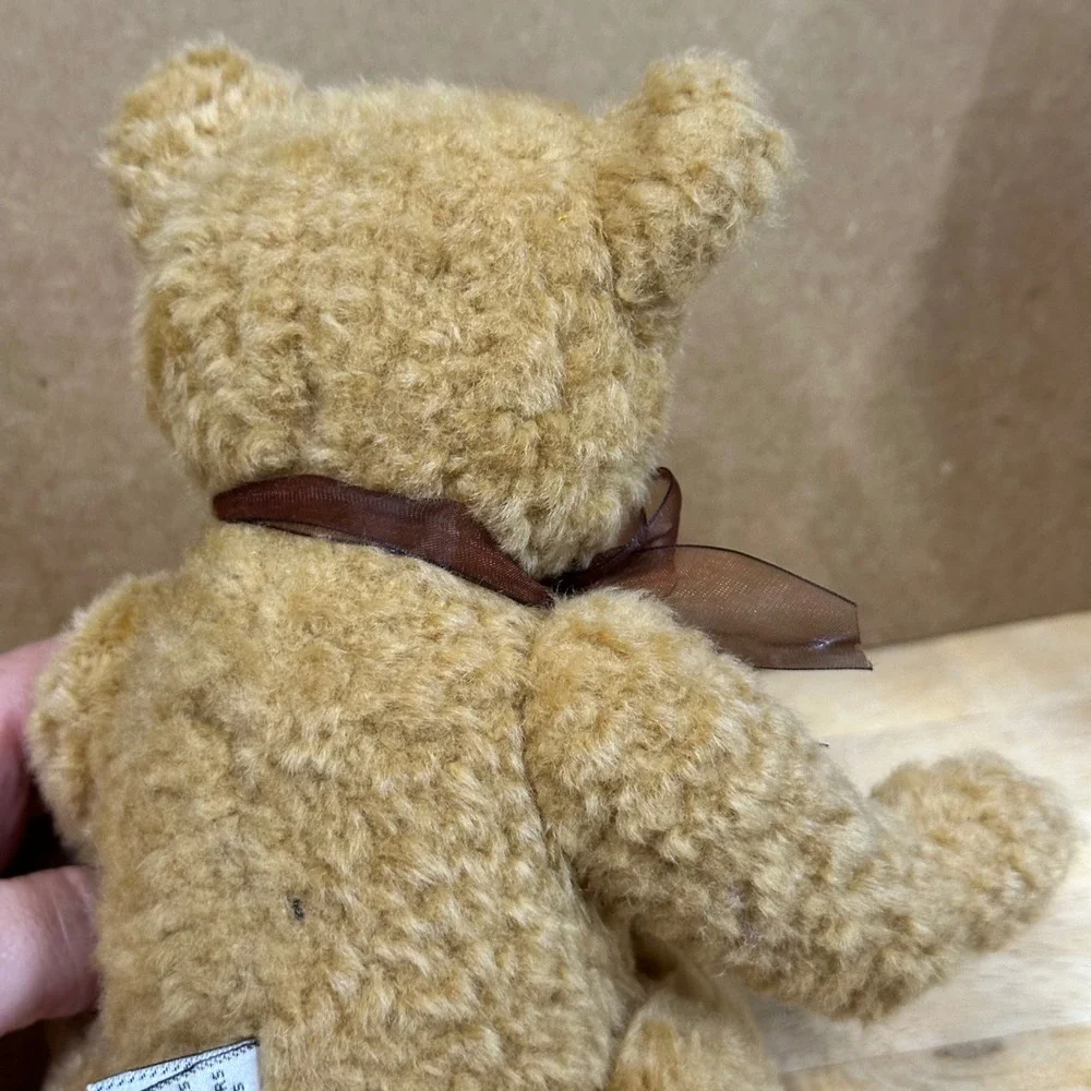 Gund Gundy 2001 Plush Bear Unisex Small Tan Brown Ribbon Vintage Excellent